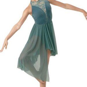 Weissman Your Song 10162 Teal Green Dress Lyrical Dance Costume Adult Small
